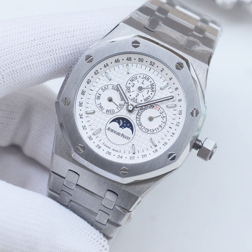 Audemars Piguet Silver White Dial Bracelet Watch — hero