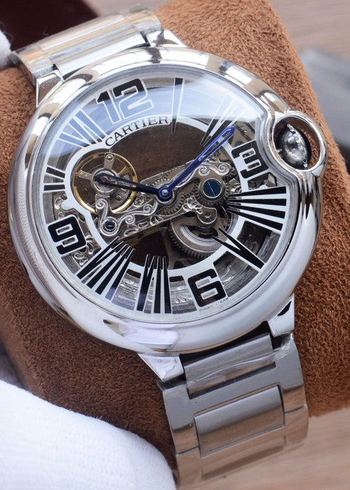 Cartier Rose Gold Black Silver Dial Bracelet Watch — hero