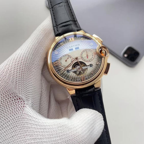 Cartier Gold-Tone Black Strap Watch — hero