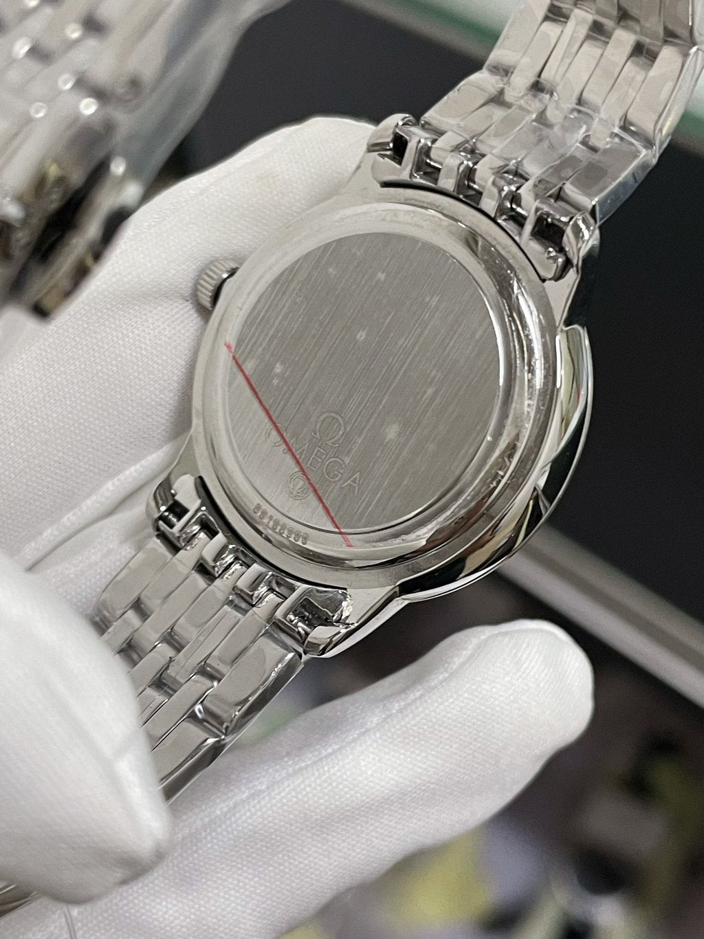 Omega Silver Dial Bracelet Watch — back